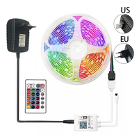 Tira de Luces LED Inteligente para Teléfono, 5m 10m 5050 RGB, Colores, IP65 Impermeable, WIFI Inalámbrico, Cortable, Aplicación para Paisajismo, PC