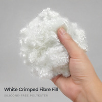 Polyester blanc ondulé non siliconé 20D 64mm, recyclable, antistatique, résistant à l'abrasion, matériau de rembourrage doux pour