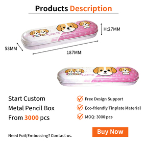 주문제작 공장 직판 틴플레이트 학용품 가방 금속 필기구 보관 연필 케이스 (학생용) - Product Image 3