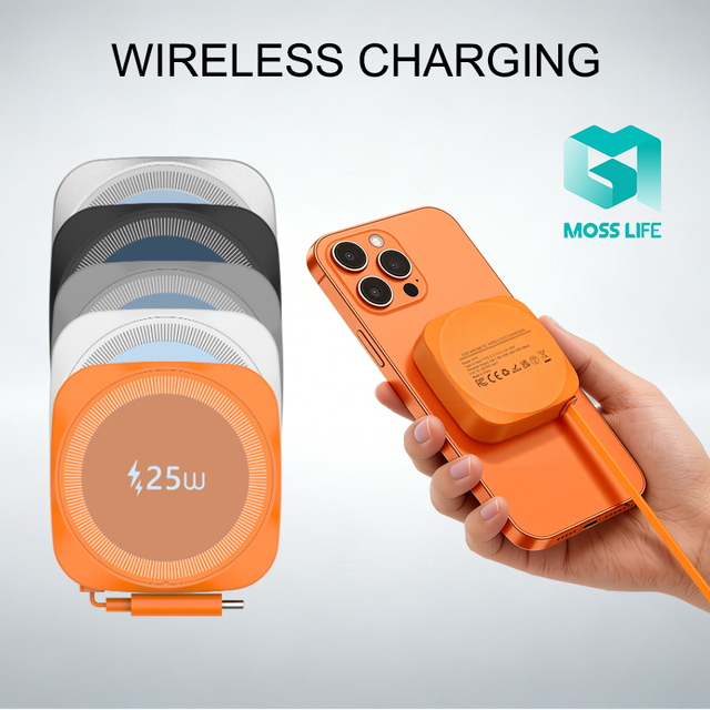 Magnetic Wireless Charger, Qi2.2-Compliant 25W Fast Charging, Retractable USB-C Cable for Smartphone
