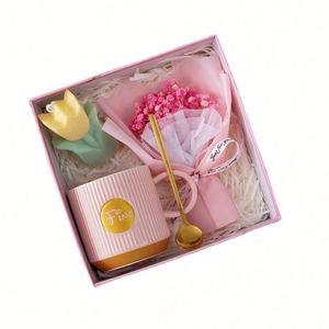 Wholesale Promotional Personalized Silk Screen Printed Fashionable Glass Coffee Mug Tea <b>Cup</b> Gift Set for Women-Birthday Gifts - Product Image 1