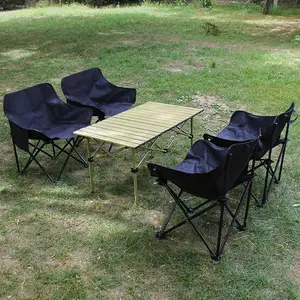 Klappsessel 4 Fuß Camping tragbar einstellbar im Freien Klappsessel Veranstaltungen Boden Klapp-Ausflug Picknick Bar Tisch modern