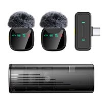 Microphone Lavalier Sans Fil Multi-Interfaces 2.4G Léger Portable Anti-Vent en Velours Réduction du Bruit Directionnel Complet
