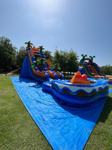 Lớp thương mại ngoài trời vui vẻ sân sau Công viên trượt nước bơm hơi với hồ bơi giật gân cho trẻ em và người lớn - Product Image 5