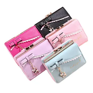 Hot sale of new cute animal hanging accessories ladies short wallet small women key wallet