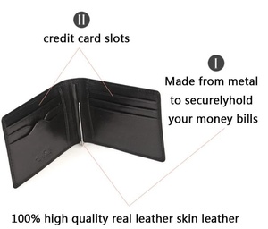 Custom Smart Mens Metal <strong>Money</strong> Clip / Men <strong>Money</strong> Clip Genuine Leather <strong>Wallet</strong> <strong>Card</strong> - Product Image 5