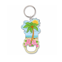 Promotionnel vert émail cocotier plage Hawaii Souvenirs porte-clés breloques personnalisé métal porte-clés palmier porte-clés