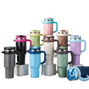 New Design Portable Double Wall Stainless Steel <b>Insulated</b> Car Cup Travel <b>Mug</b> 40oz Tumbler With Straw and Handle - Product Image 3