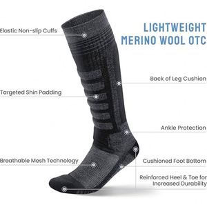 100% Thermal Winter Warm Thick Knee High Merino <b>Wool</b> Ski <b>Socks</b> - Product Image 2