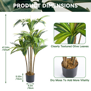 Árbol de Dracaena Artificial en Maceta, Planta Tropical Realista con Ramas Flexibles, para Interiores, Decoración para Acción de Gracias, Navidad, Bodas y Hogar - Product Image 6