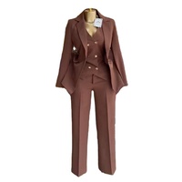 Ensemble tailleur trois pièces pour femme, style bureau, couleur unie, veste, gilet et pantalon, nouvelle collection printemps 2026, pour femmes européennes et américaines