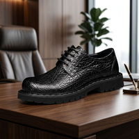 Chaussures en cuir pour hommes, chaussures habillées, chaussures décontractées pour hommes, chaussures antidérapantes à semelle épaisse, cuir gaufré, chaussures personnalisées pour un usage quotidien en extérieur