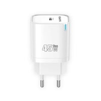 Chargeur rapide USB-C 45W avec prise EU/US, chargeur rapide USB Type-C PD, adaptateur de voyage USB-C 45W pour téléphone portable