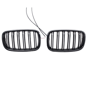 Modification de la <span class=keywords><strong>calandre</strong></span> LED noire brillante Double Line Grille Double Bar Grille pour <span class=keywords><strong>BMW</strong></span> <span class=keywords><strong>X5</strong></span> X6 Series E70 E71 E72 - Product Image 5
