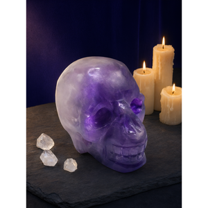Calavera tallada a mano en piedra de amatista natural - reiki/chakra/curación - artesanía de cristal - peso 165 g (0.36 lb) y 2 pulgadas - Product Image 3