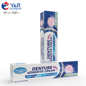 Pâte adhésive <span class=keywords><strong>pour</strong></span> prothèses dentaires à tenue super forte, saveur menthe, ingrédients de qualité alimentaire, sans zinc, tube de 40g 70g, OEM - Product Image 1