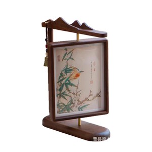 Cadre photo rotatif en bois de style chinois, rectangulaire, vertical, fait à la main, décoration de table, ornement pour la maison - Product Image 5