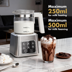 Espumador de <span class=keywords><strong>Leche</strong></span> Eléctrico 6 en 1 de Vidrio Grande, <span class=keywords><strong>Calentador</strong></span> de <span class=keywords><strong>Leche</strong></span> de Alta Calidad para Preparar Café - Product Image 5