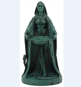 Cauldron heykeli ile özel İrlanda üçlü tanrıça Danu bilgelik zenginlik heykelcik Don kaynağı