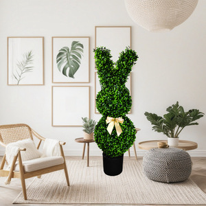 Nouvelle Collection : Plante Artificielle Détachable en Buis Vert pour Décoration de Boîte à Lapin, Plante Artificielle Lapin - Product Image 3