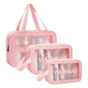 Bolsas de Aseo Transparentes Personalizadas Royal Fair, Bolsa de Maquillaje Transparente de PU PVC, Bolsa de Viaje Impermeable <span class=keywords><strong>con</strong></span> Cierre - Product Image 1