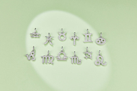 Wish Jewelry Collier en argent sterling 925 avec chaîne et design tendance 12 Zodiac Men Women Gift Moissanite Pendant Necklace