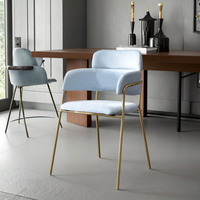 Chaise de salle à manger en métal de luxe légère pour hôtel coiffeuse de salon de manucure commerciale club usage domestique Internet favori des célébrités