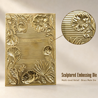 Plaque de gaufrage 3D sculptée sur mesure TPS Brand, matrice mâle en laiton + matrice femelle en résine, modèle de précision CNC DF-12-117 pour le luxe