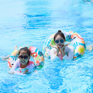 Flamingo Inflatable Swimming Ring Adult Pool Float Chair Sequined Armpit Ring Unisex PVC 0.18mm Thickness - Product Image 4