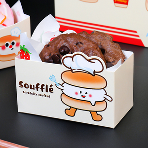 一次性食品级百吉饼甜甜圈包装盒4粒6粒包装盒玉米饼汉堡零食外卖包装盒 - Product Image 6