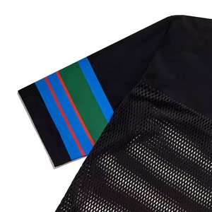 Camiseta de Fútbol de Malla con Cuello en V para Hombre, Manga Tres Cuartos, Rayas, Transpirable, Poliéster, Ropa Deportiva para Todas las Temporadas, Corte Regular - Product Image 2
