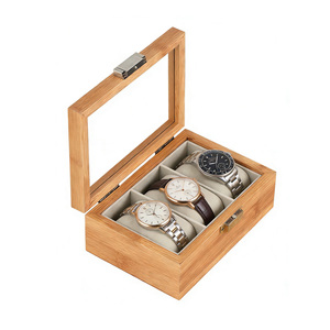 Kotak Penyimpanan Kayu 12 Slot Kelas Atas untuk Jam Tangan dengan Tutup Kaca, Kotak Pajangan Jam Tangan <span class=keywords><strong>2</strong></span> Lapis, Penyimpanan Perhiasan untuk Pria & Wanita, Hadiah - Product Image 2