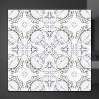 Carreaux de sol en céramique de porcelaine brillante effet marbre de Carrare, design poli, 60x60 cm