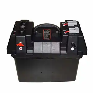 Caja de batería impermeable de 12V, con doble enchufe Anderson, generador Solar portátil inteligente, caja de batería de plástico