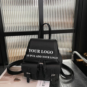 <span class=keywords><strong>Sac</strong></span> à dos personnalisable avec logo, Nouveauté 2026, en cuir PU grainé de qualité supérieure avec cordon de serrage et bretelles réglables - Product Image 1