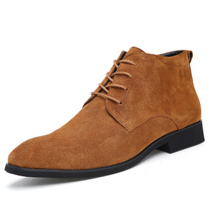 Bottes pour hommes de grande taille 38-48, en cuir de daim de vache, design élégant, imperméables, antidérapantes, chaussures d'hiver pour hommes, bottes décontractées pour hommes - Product Image 6