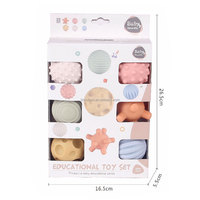 Jouet éducatif pour le bain de bébé, 6 pièces, en caoutchouc souple, massage, perception tactile, pincement, jouets d'appel