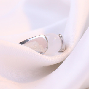 Anillo de Acero Inoxidable con Baño de Oro 18K Estilo Europeo Americano, 10MM, Piedra Ojo de Gato Negra y Blanca, Engaste a Presión, Joyería de Moda Unisex - Product Image 4