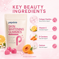Gummies de beauté au glutathion pour éclaircir la peau, soutien antioxydant, complément à base de plantes avec vitamines C, E et collagène