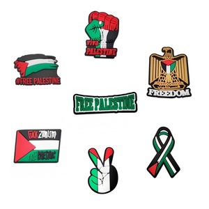 Nuevo Modelo: Decoraciones de PVC para Zuecos con Símbolo de Bandera de Palestina Libre, Accesorios para Pantuflas, Adornos para Zapatos de la Libertad Palestina - Product Image 1