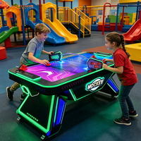 Mesa de hockey de aire operada con monedas, máquina de juego deportivo de arcade con pantalla electrónica de puntuación y luces de colores, venta al por mayor de fábrica