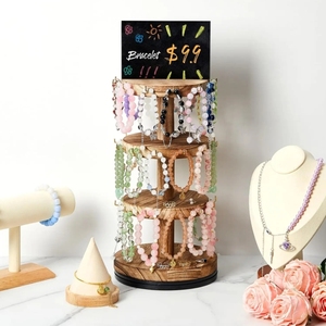 3 hoặc nhiều hơn Tier bằng gỗ Vòng cây đồ trang sức kệ bằng gỗ hiển thị đứng lưu trữ giá cho Bông tai - Product Image 2