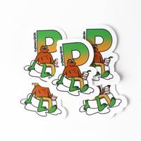 Desain kustom Die Cut tahan air stiker kartun untuk Laptop vinil perekat cetak Diecut stiker iklan