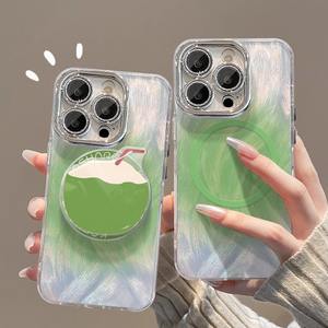 Coque de téléphone Apple 16 Pro Max pour iPhone 15, modèle export, compatible 14 Laser 13/16E, en TPU magnétique, couleur plume plaquée - Product Image 3