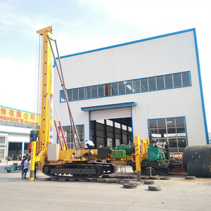 เครื่องตอกเสาเข็มไฮดรอลิกแบบติดตั้งบนรถแทรคพร้อมเครื่องเจาะแบบเกลียวยาวสำหรับงานก่อสร้างฐานราก - Product Image 3