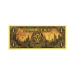 ZOMBUCKS Apocalyps Dier Goudfolie Bankbiljet Set Herdenkingskaart 24K Verguld Waterdicht PVC Souvenir Nieuwigheid Kunst Cadeau - Product Image 4