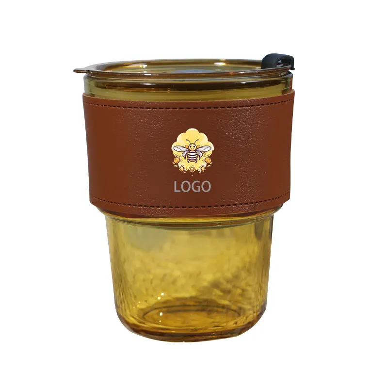Individuelle 400 ml Glasbecher mit individuellem Logo: klassisches wiederverwendbares Design  Fügen Sie Ihrem Getränk eine Note hinzu