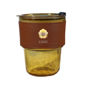 Copos de vidro personalizados de 400ml com logotipo personalizado: design clássico reutilizável - adicione um toque de classe às suas bebidas