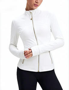 Conjunto Deportivo para Mujer, Chaqueta de Yoga con Cierre Dorado, Secado Rápido, Manga Larga, para Correr y Yoga, Disponible en Almacén en EE. UU. - Product Image 1