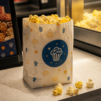 Sac en papier kraft à soufflets pour événements et snacks, emballage de marque, fournisseur en gros